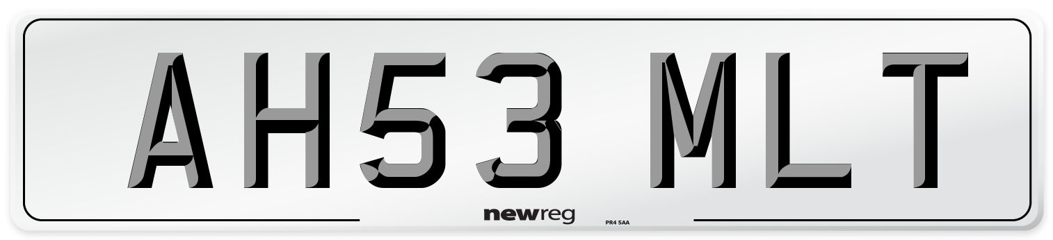 AH53 MLT Number Plate from New Reg